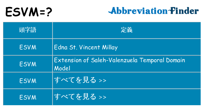 esvm は何の略します。