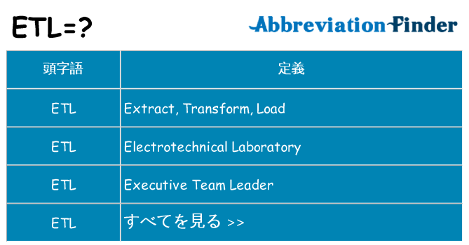 etl は何の略します。