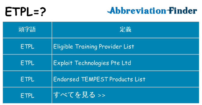 etpl は何の略します。