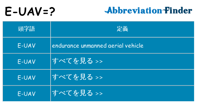 e-uav は何の略します。