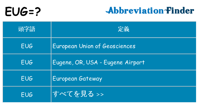 eug は何の略します。