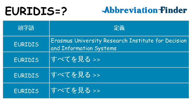 euridis は何の略します。