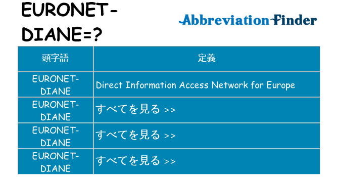 euronet-diane は何の略します。