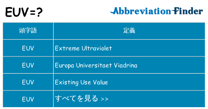 euv は何の略します。