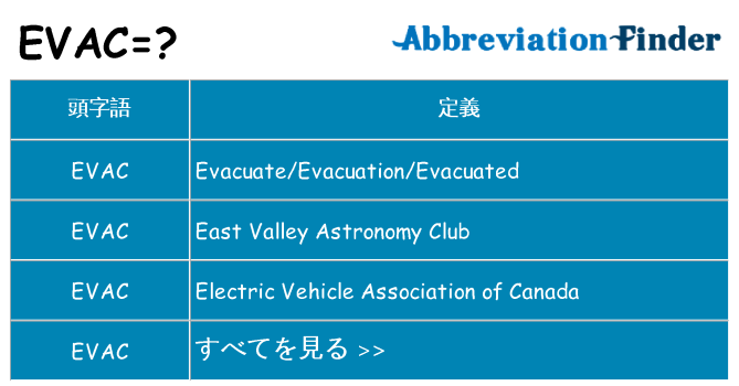 evac は何の略します。