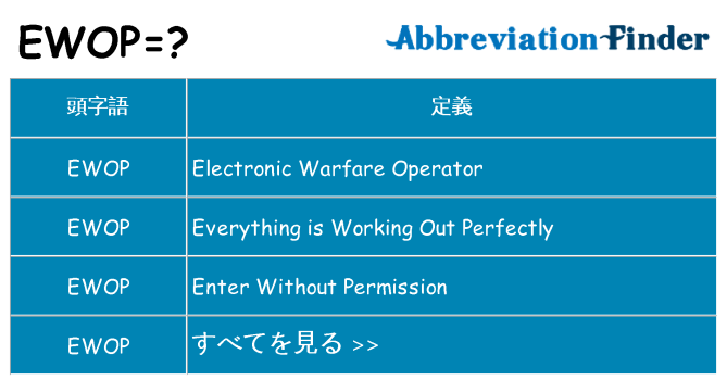 ewop は何の略します。