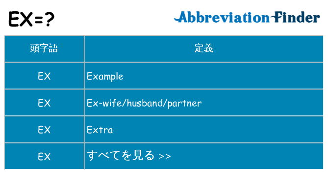 ex は何の略します。