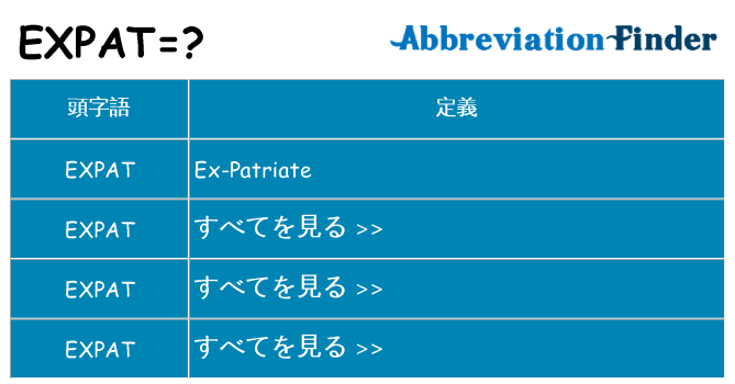 expat は何の略します。