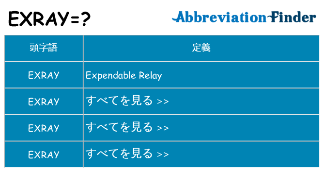 exray は何の略します。