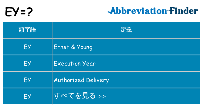 ey は何の略します。