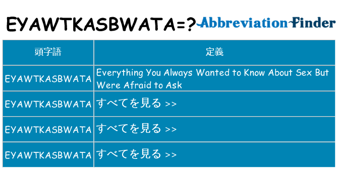 eyawtkasbwata は何の略します。