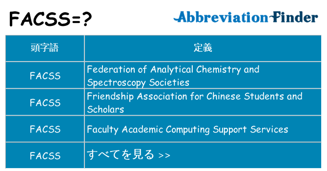 facss は何の略します。