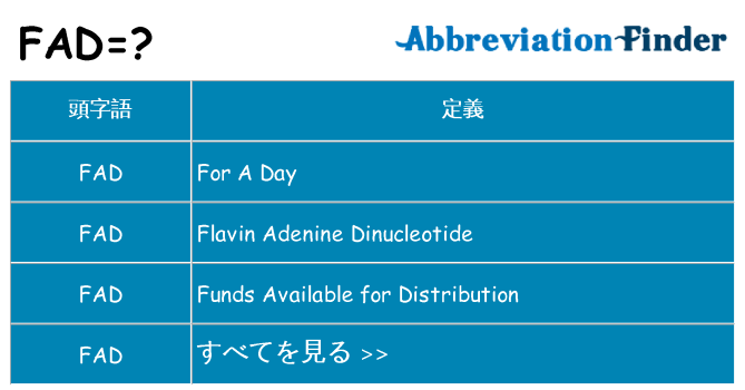fad は何の略します。