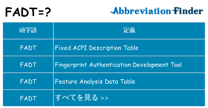 fadt は何の略します。
