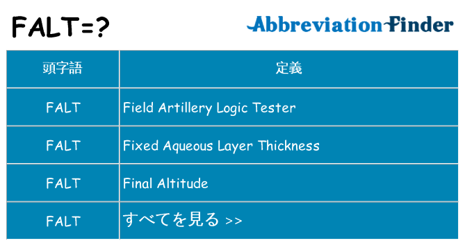 falt は何の略します。