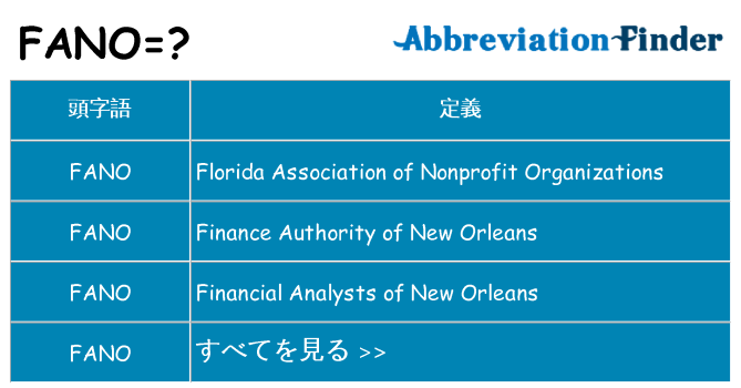 fano は何の略します。
