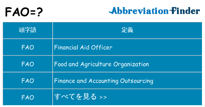 fao は何の略します。