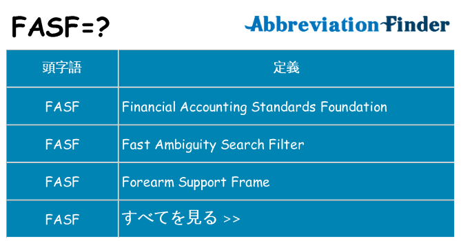 fasf は何の略します。