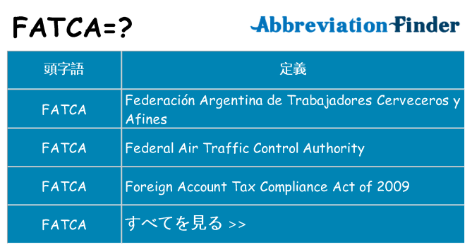 fatca は何の略します。