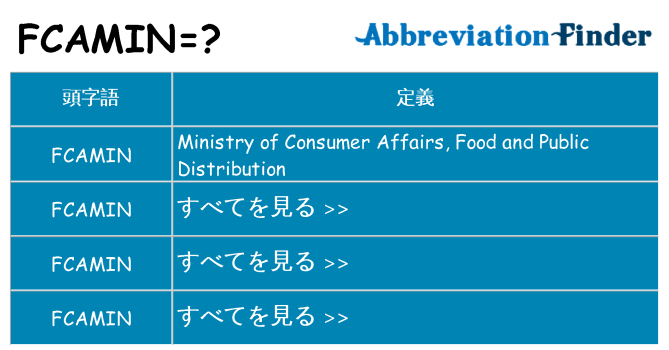 fcamin は何の略します。