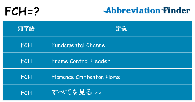 fch は何の略します。