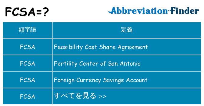 fcsa は何の略します。