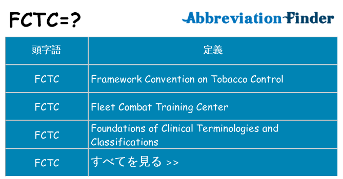 fctc は何の略します。