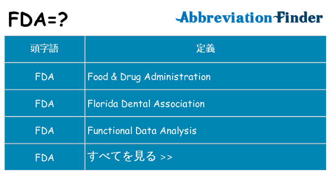 fda は何の略します。