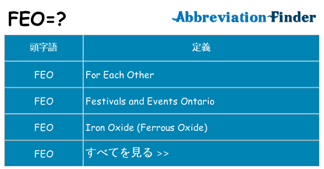 feo は何の略します。