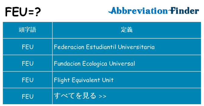 feu は何の略します。