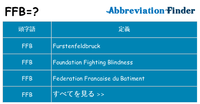 ffb は何の略します。