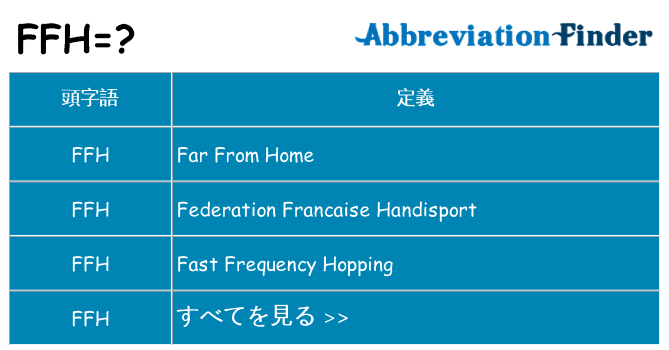ffh は何の略します。