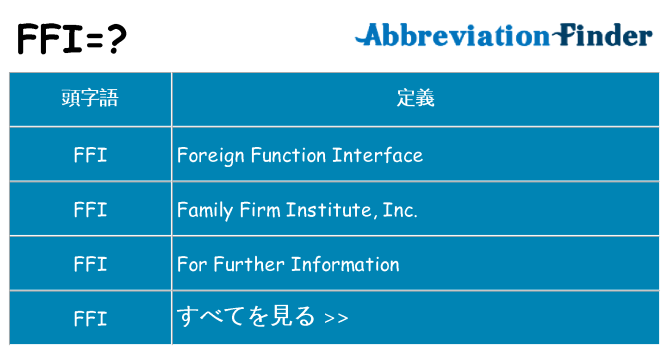 ffi は何の略します。