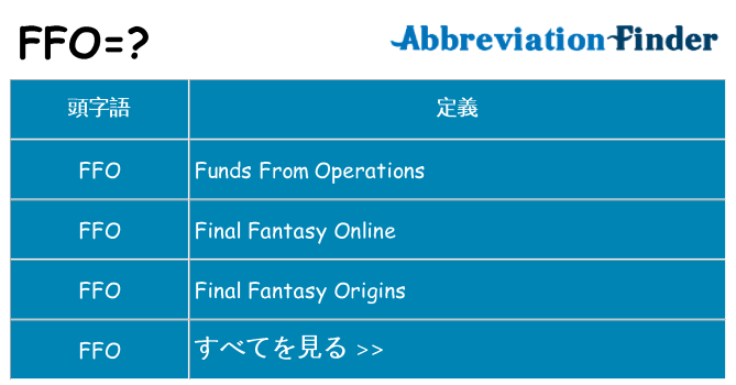 ffo は何の略します。