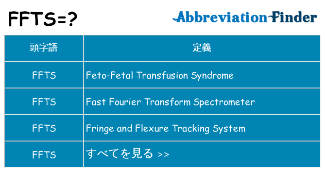 ffts は何の略します。