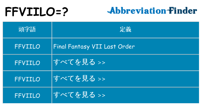 ffviilo は何の略します。