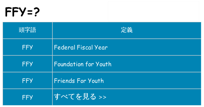 ffy は何の略します。