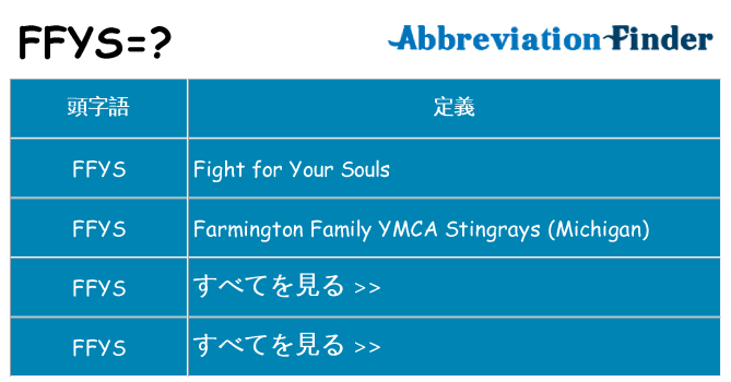 ffys は何の略します。