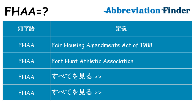 fhaa は何の略します。