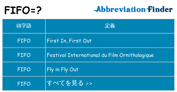 fifo は何の略します。