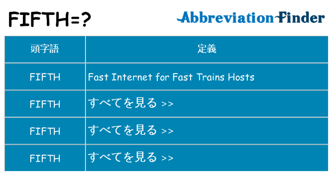 fifth は何の略します。