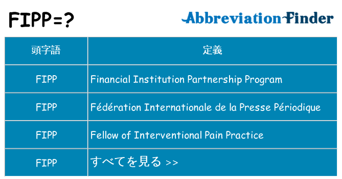 fipp は何の略します。