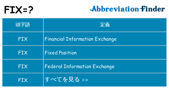 fix は何の略します。