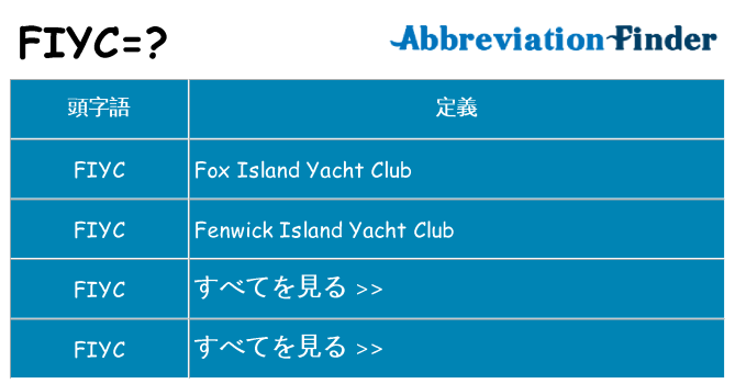 fiyc は何の略します。