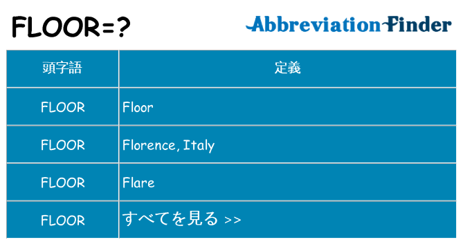 floor は何の略します。