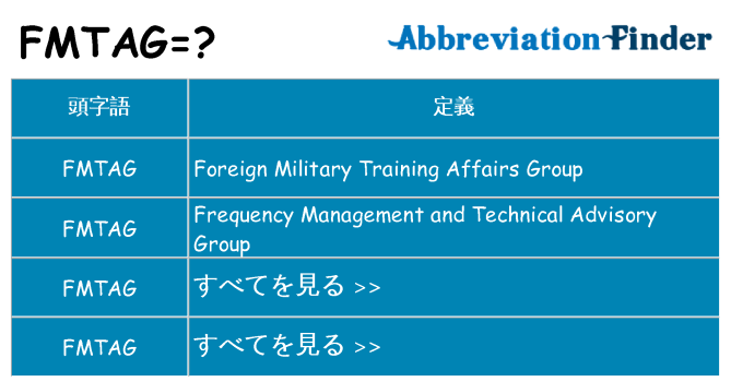 fmtag は何の略します。