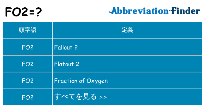 fo2 は何の略します。