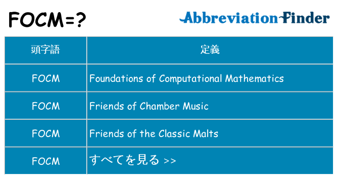 focm は何の略します。