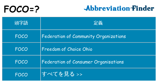 foco は何の略します。