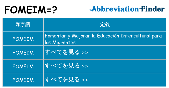 fomeim は何の略します。
